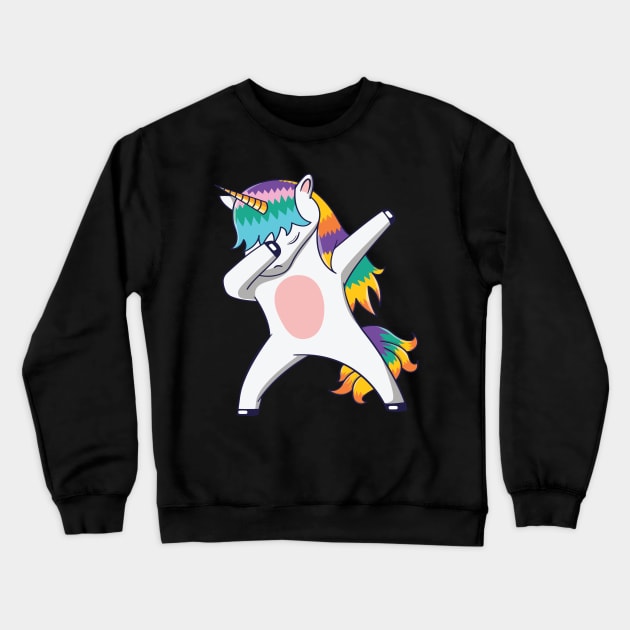 Dabbing unicorn We Wear Red For Red Ribbon Week Awareness Crewneck Sweatshirt by FashionJB